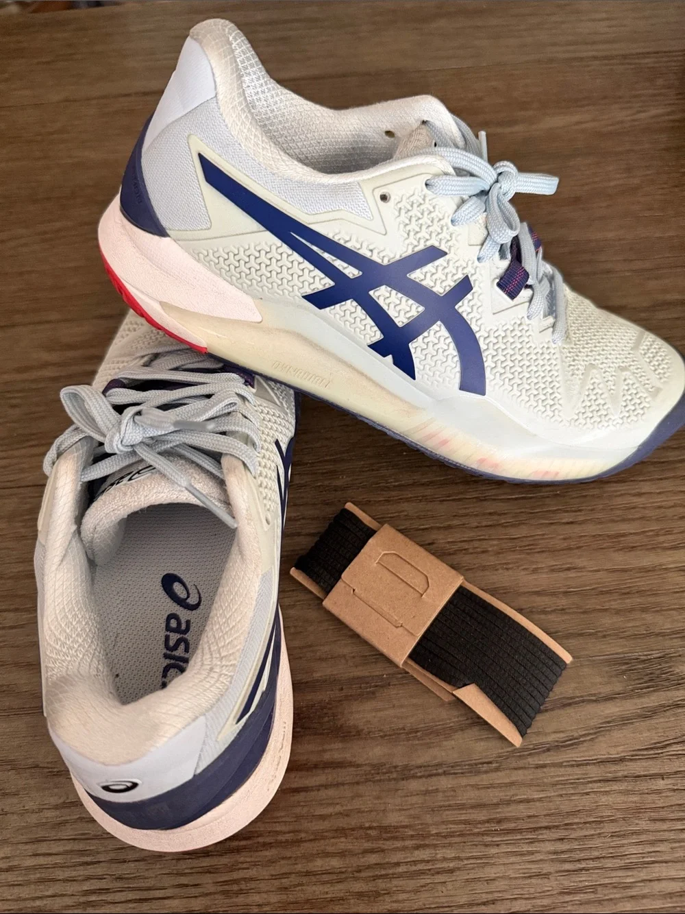 ASICS Women’s Light Gray and Navy Athletic Sneakers